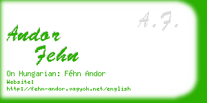 andor fehn business card